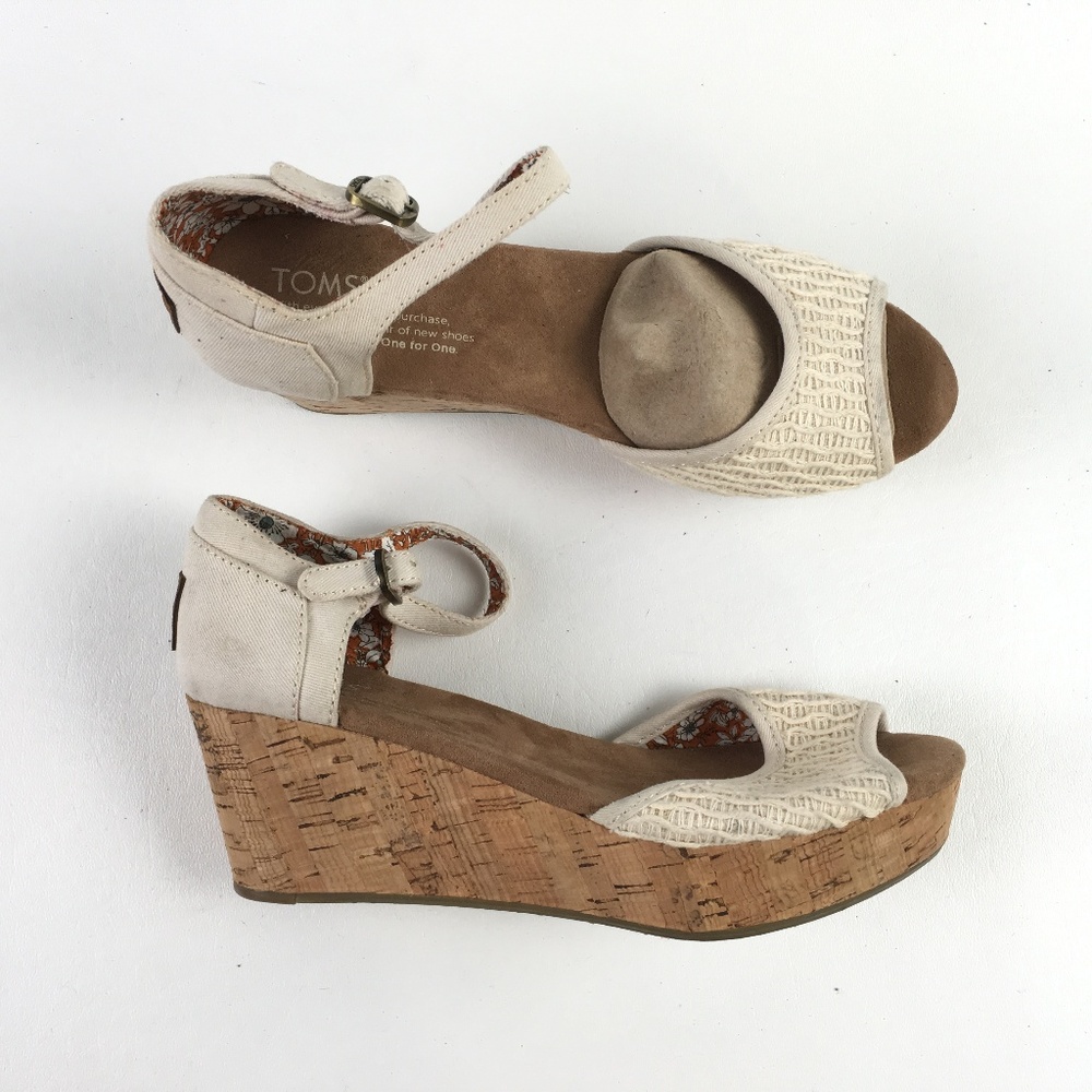 Toms Floral Strappy Wedges T215906